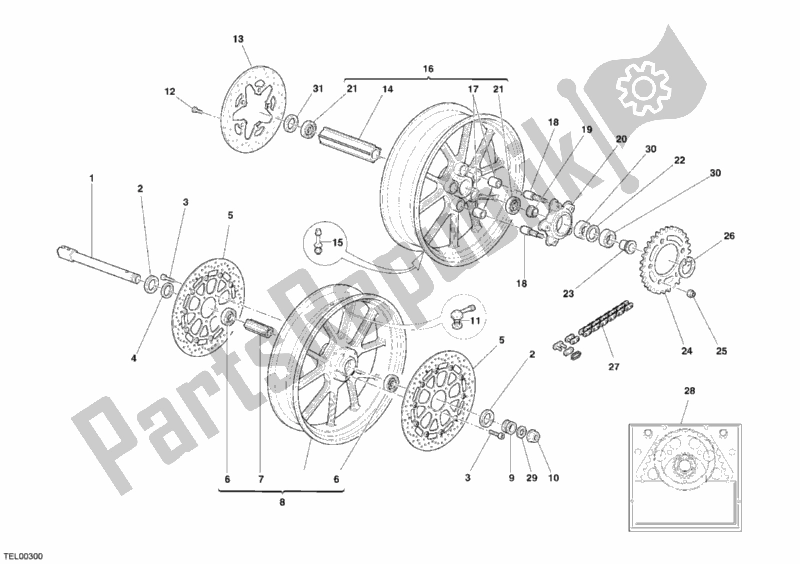 All parts for the Wheels of the Ducati Superbike 749 S 2005